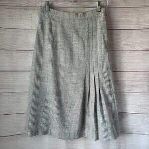 Vintage Gilmor Gray Plaid Skirt Pleated Detail Knee Length Size 11/12